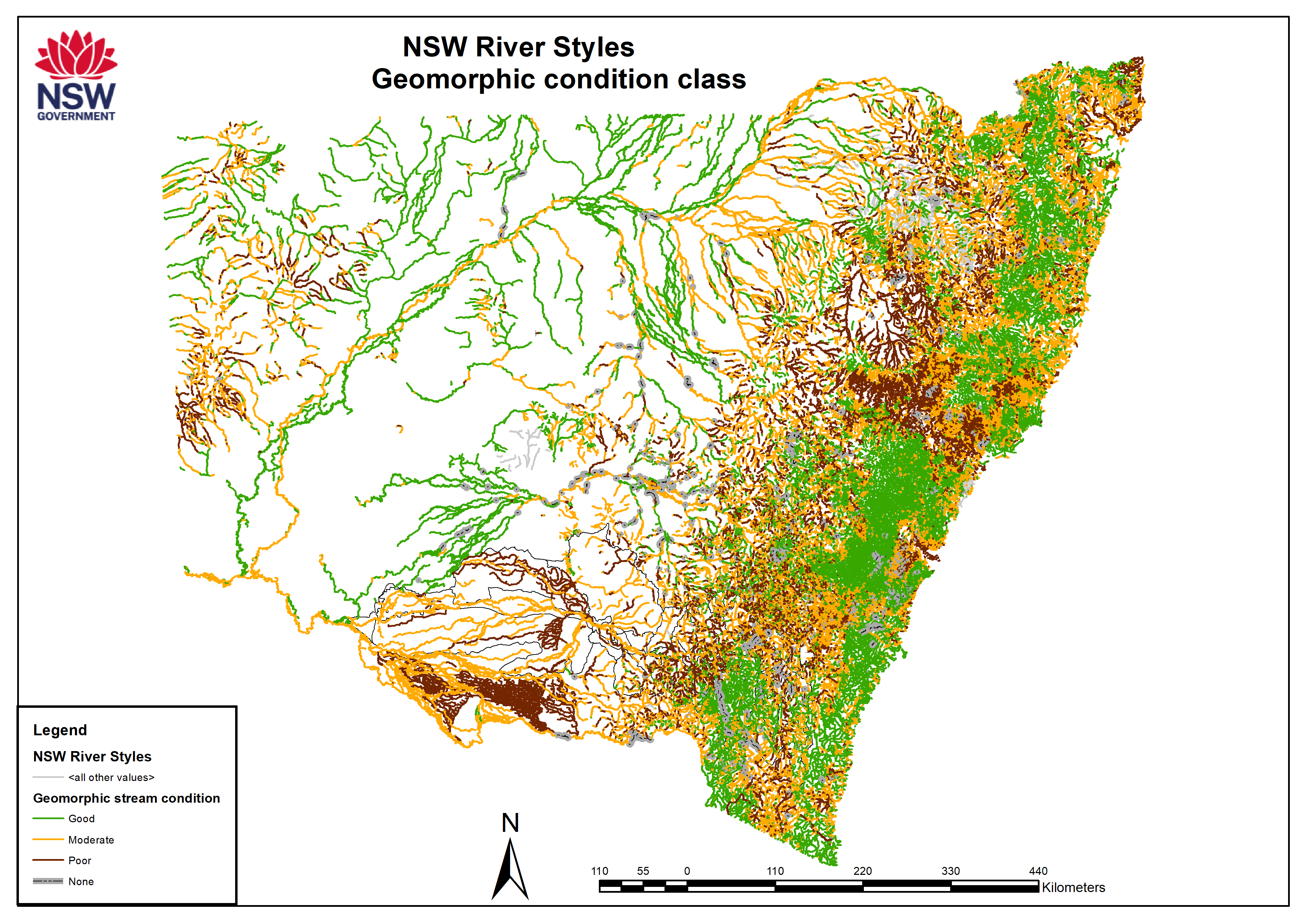 River Styles Geomorphic condition class map