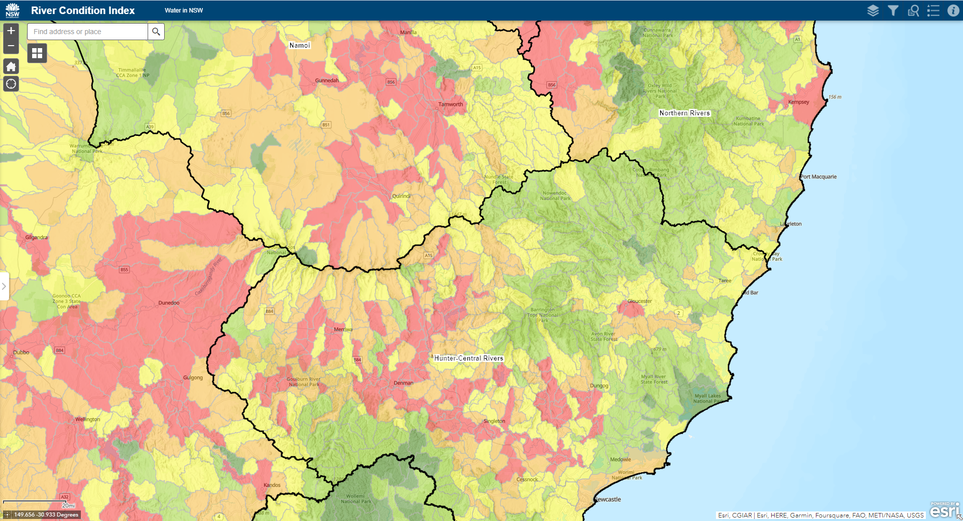 Image of River Condition Index map