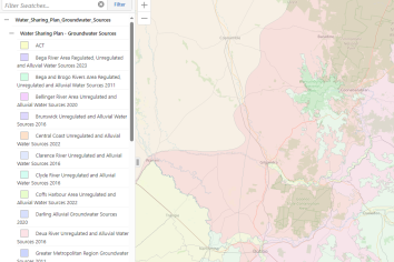 Water Sharing Plan map service displayed on SEED Map